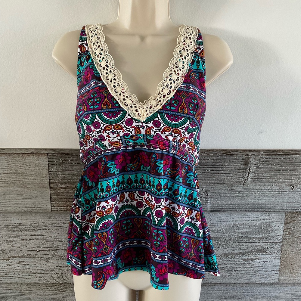 Cali For Nia Sunshine boho hippie swim top size 12/14 - Picture 1 of 4